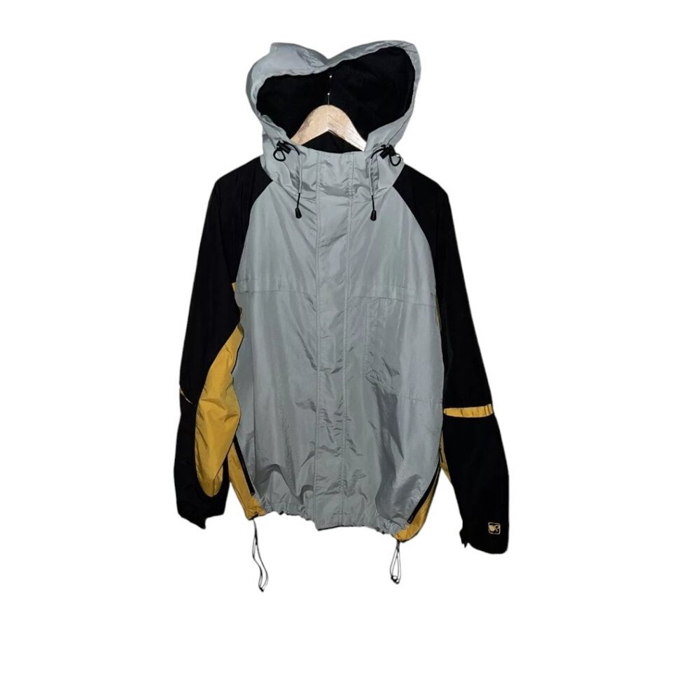 Y2k Vintage Snowboard Ski Jacket OP Men’s Large Grey Yellow Black